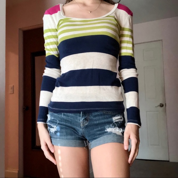 Old Navy Colorful Striped Long Sleeve Top XS - Picture 1 of 4